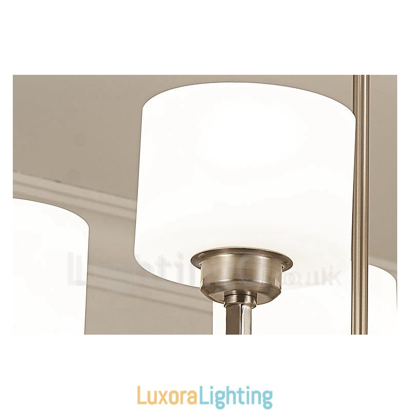 Designer Touch Decorative 6 Lights Modern Chrome Pendant Light Indoor Chandelier Home Hanging Lighting Lamps Fixtures with Glass Shades