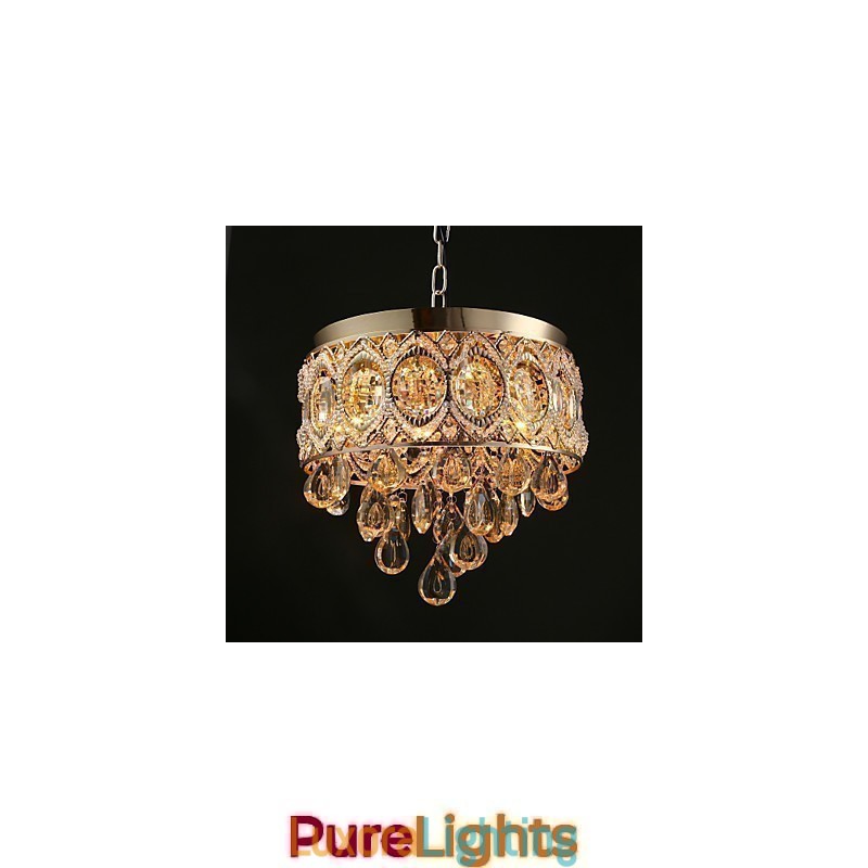 Designer Touch Decorative Gold Romantic Champagne Crystal Chandelier