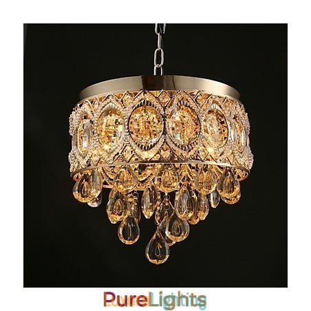 Designer Touch Decorative Gold Romantic Champagne Crystal Chandelier