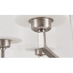 Designer Touch Decorative 6 Lights Modern Chrome Pendant Light Indoor Chandelier Home Hanging Lighting Lamps Fixtures with Glass Shades