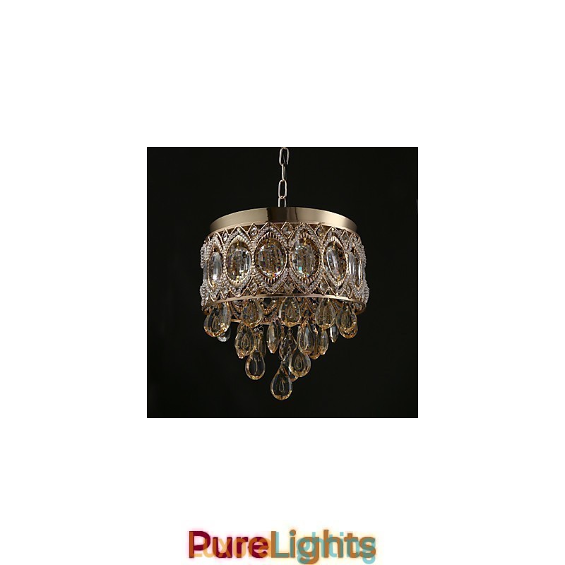 Designer Touch Decorative Gold Romantic Champagne Crystal Chandelier