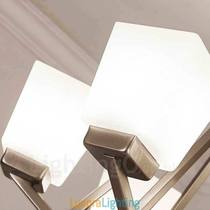 Designer Touch Decorative 6 Lights Chrome Pendant Light Indoor Modern Chandelier Home Hanging Lighting Lamps Fixtures with Glass Shades