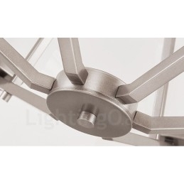 Designer Touch Decorative 6 Lights Chrome Pendant Light Indoor Modern Chandelier Home Hanging Lighting Lamps Fixtures with Glass Shades