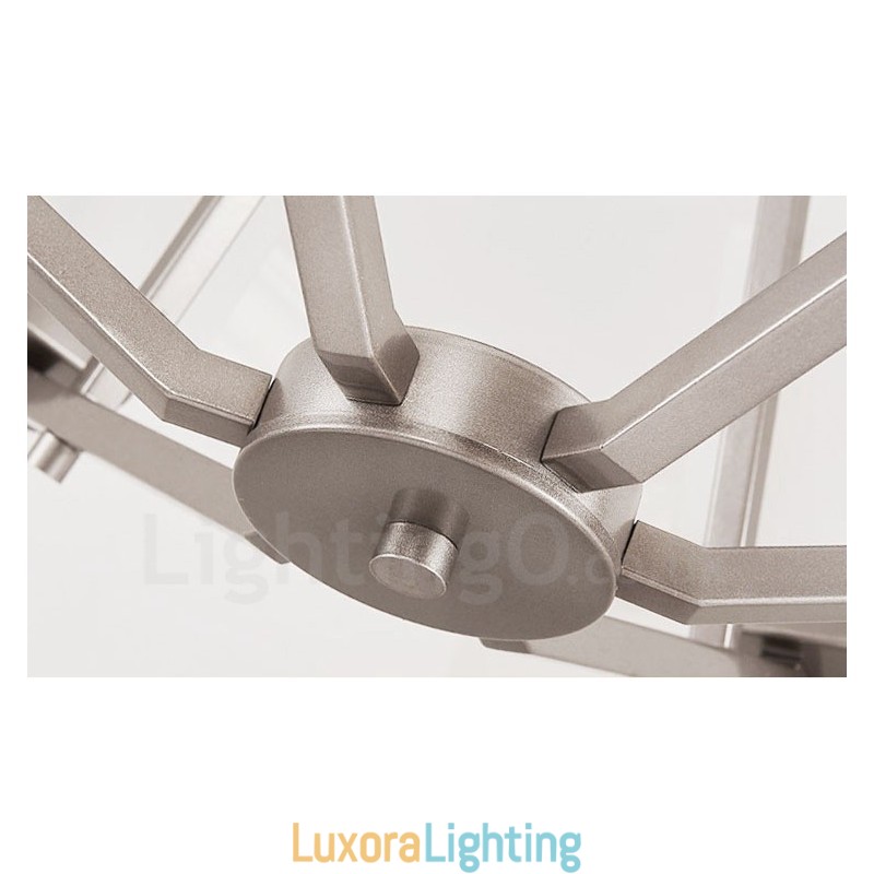 Designer Touch Decorative 6 Lights Chrome Pendant Light Indoor Modern Chandelier Home Hanging Lighting Lamps Fixtures with Glass Shades