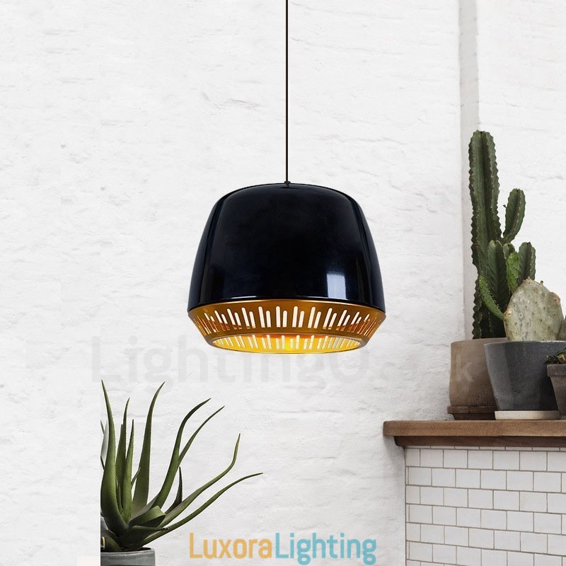 Designer Touch Decorative 1 Light Modern Contemporary Pendant Light with Black White Red Blue Shade