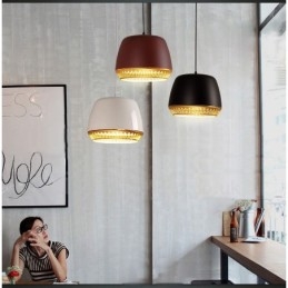 Designer Touch Decorative 1 Light Modern Contemporary Pendant Light with Black White Red Blue Shade