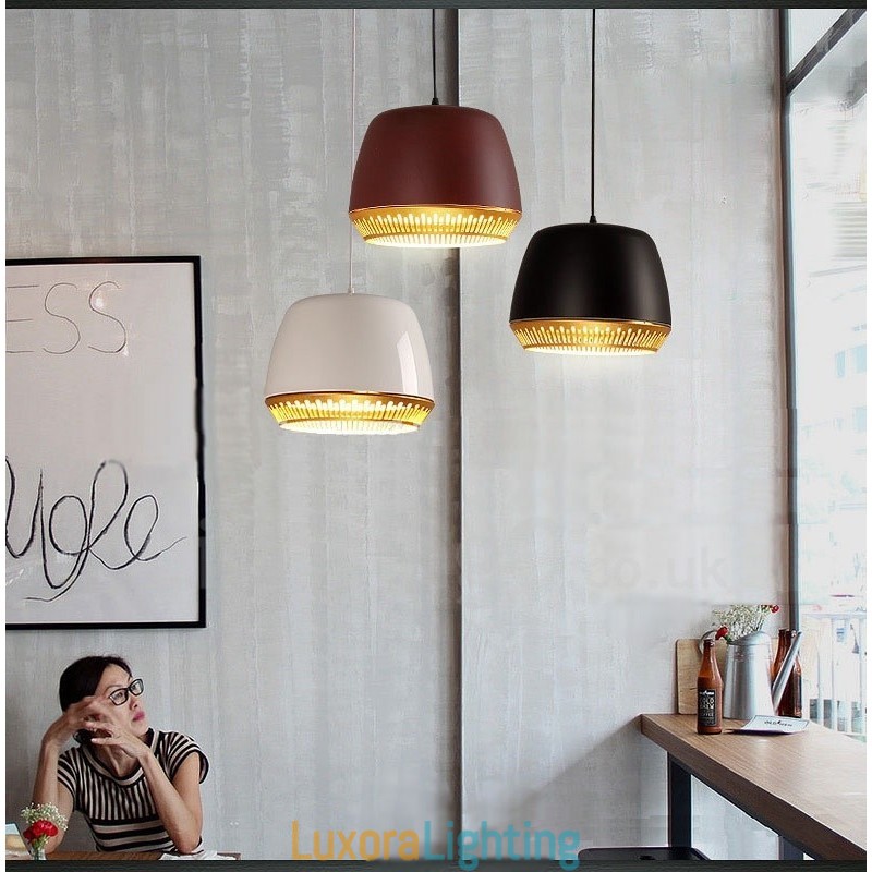 Designer Touch Decorative 1 Light Modern Contemporary Pendant Light with Black White Red Blue Shade