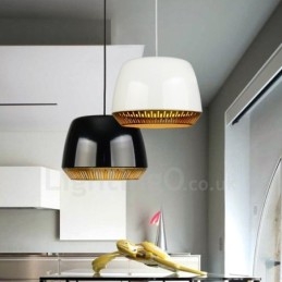 Designer Touch Decorative 1 Light Modern Contemporary Pendant Light with Black White Red Blue Shade