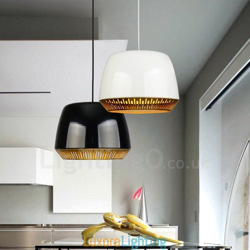 Designer Touch Decorative 1 Light Modern Contemporary Pendant Light with Black White Red Blue Shade