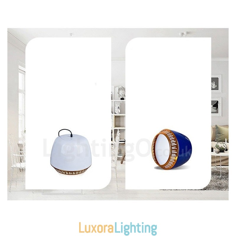 Designer Touch Decorative 1 Light Modern Contemporary Pendant Light with Black White Red Blue Shade