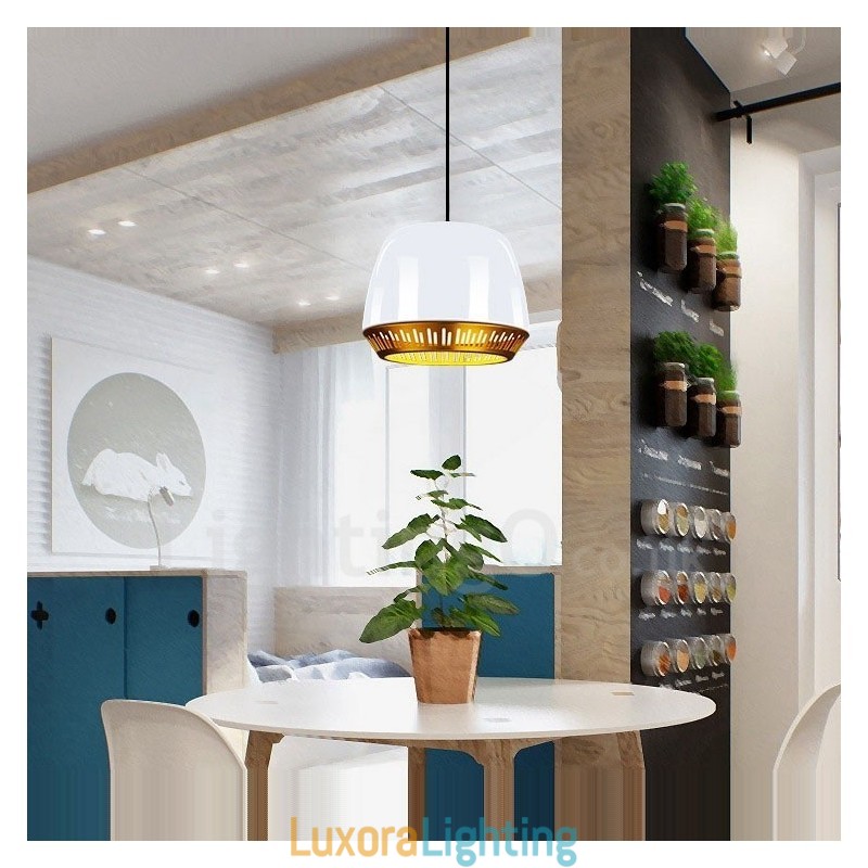Designer Touch Decorative 1 Light Modern Contemporary Pendant Light with Black White Red Blue Shade