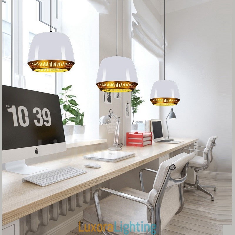 Designer Touch Decorative 1 Light Modern Contemporary Pendant Light with Black White Red Blue Shade