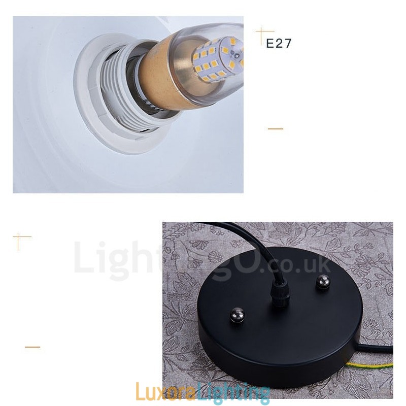 Designer Touch Decorative 1 Light Modern Contemporary Pendant Light with Black White Red Blue Shade