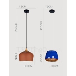 Designer Touch Decorative 1 Light Modern Contemporary Pendant Light with Black White Red Blue Shade