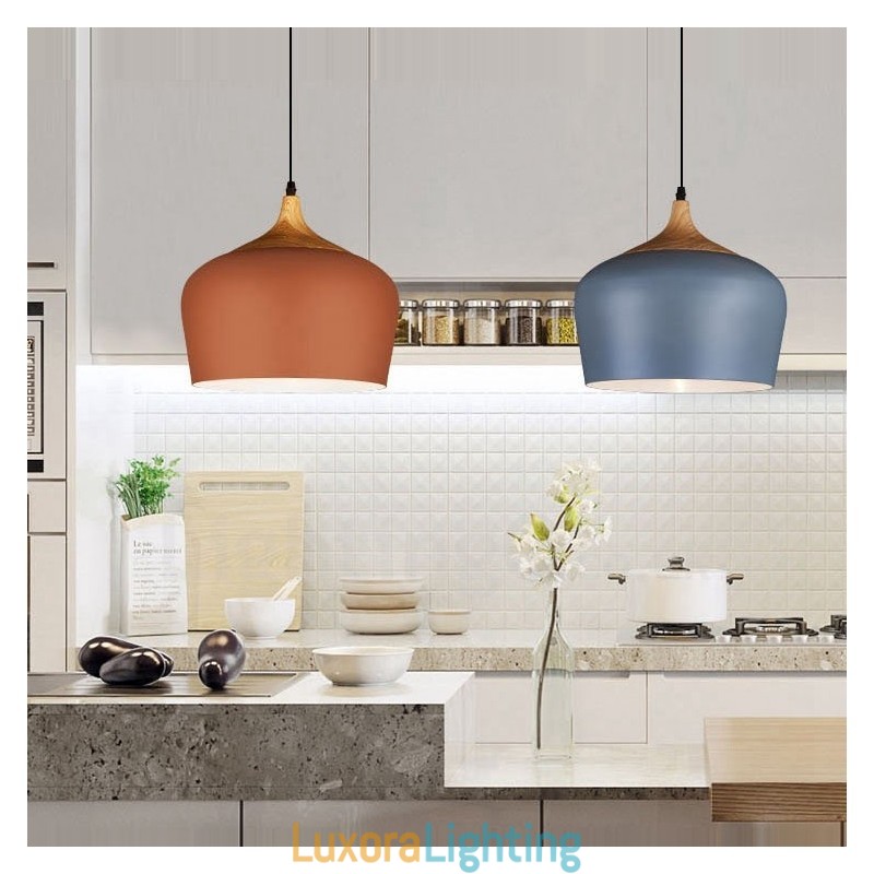 Designer Touch Decorative 1 Light Modern Contemporary Pendant Light Pendant Lamp with White Red Blue Shade