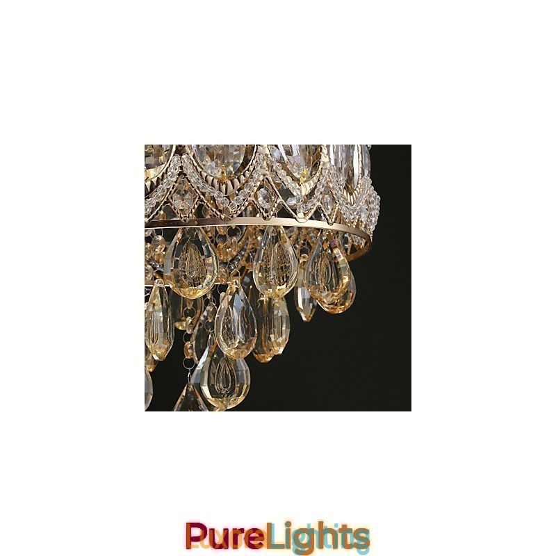 Designer Touch Decorative Gold Romantic Champagne Crystal Chandelier
