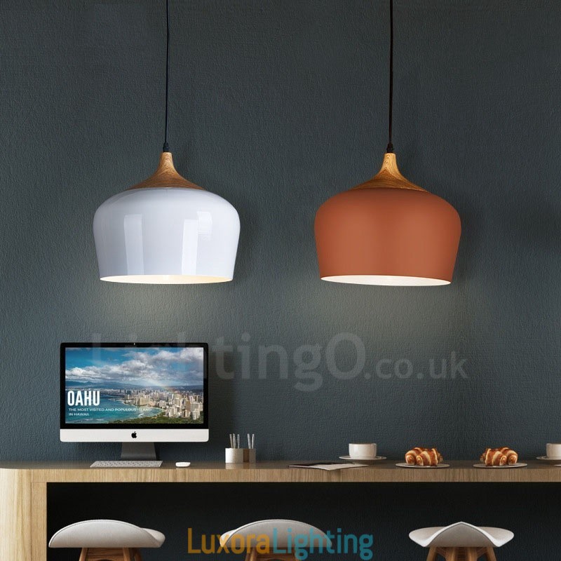 Designer Touch Decorative 1 Light Modern Contemporary Pendant Light Pendant Lamp with White Red Blue Shade