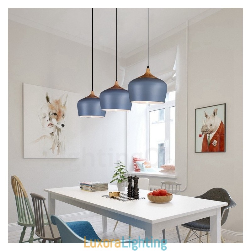 Designer Touch Decorative 1 Light Modern Contemporary Pendant Light Pendant Lamp with White Red Blue Shade