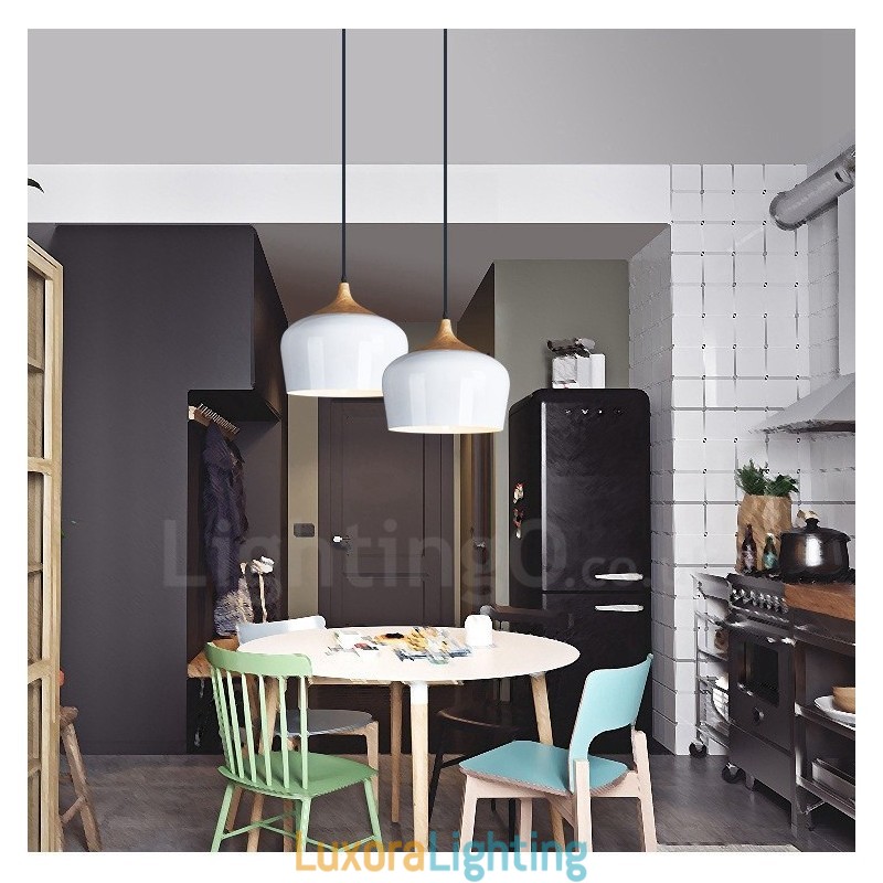 Designer Touch Decorative 1 Light Modern Contemporary Pendant Light Pendant Lamp with White Red Blue Shade