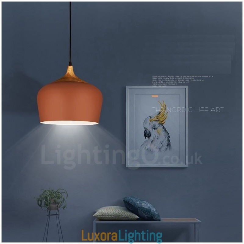 Designer Touch Decorative 1 Light Modern Contemporary Pendant Light Pendant Lamp with White Red Blue Shade