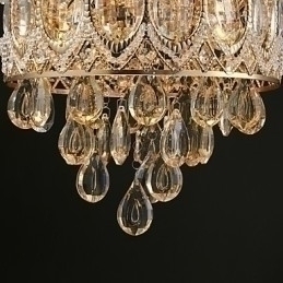 Designer Touch Decorative Gold Romantic Champagne Crystal Chandelier