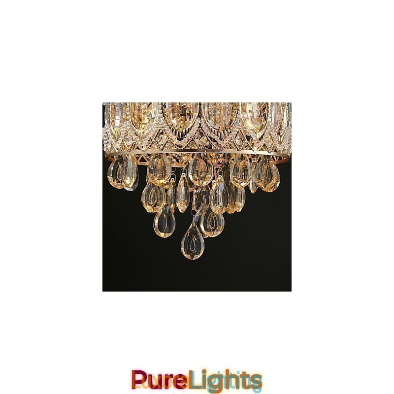 Designer Touch Decorative Gold Romantic Champagne Crystal Chandelier