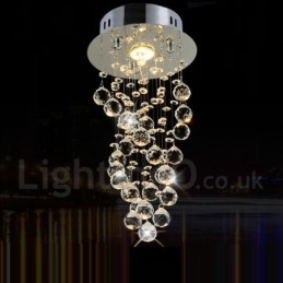 Designer Touch Decorative 1 Light Modern K9 Crystal Ceiling Pendant Light Indoor Chandelier Lighting Lamps Fixtures