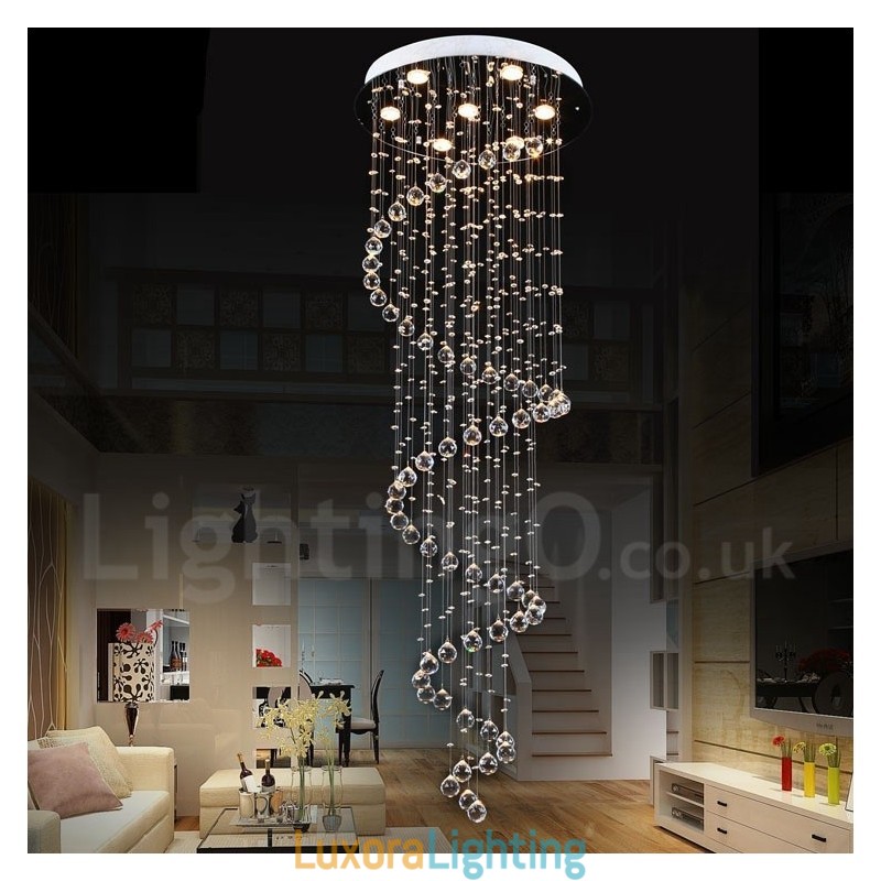 Designer Touch Decorative 7 Lights Modern K9 Crystal Ceiling Pendant Light Indoor Chandelier Lighting Lamps Fixtures