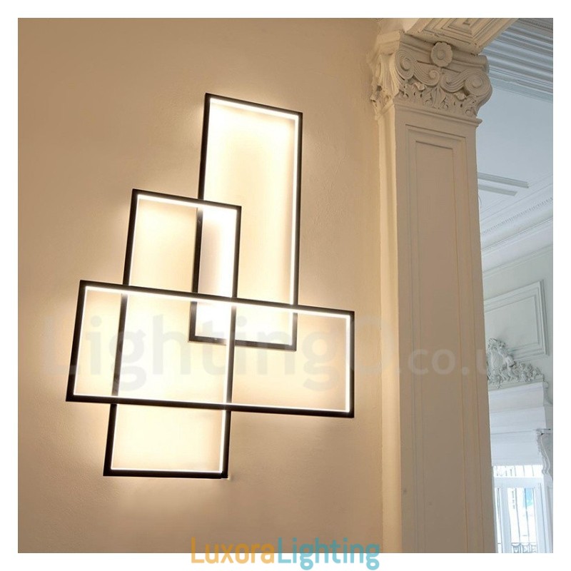 Designer Touch Decorative Modern Comtemporary Alumilium Painting Ceiling Light Flush Mount Wall Light with Remoter Dimmer