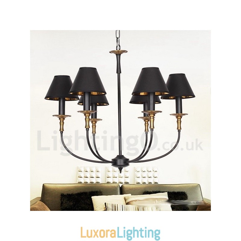 Designer Touch Decorative 6 Light Rustic Retro Contemporary Candle Style Chandelier