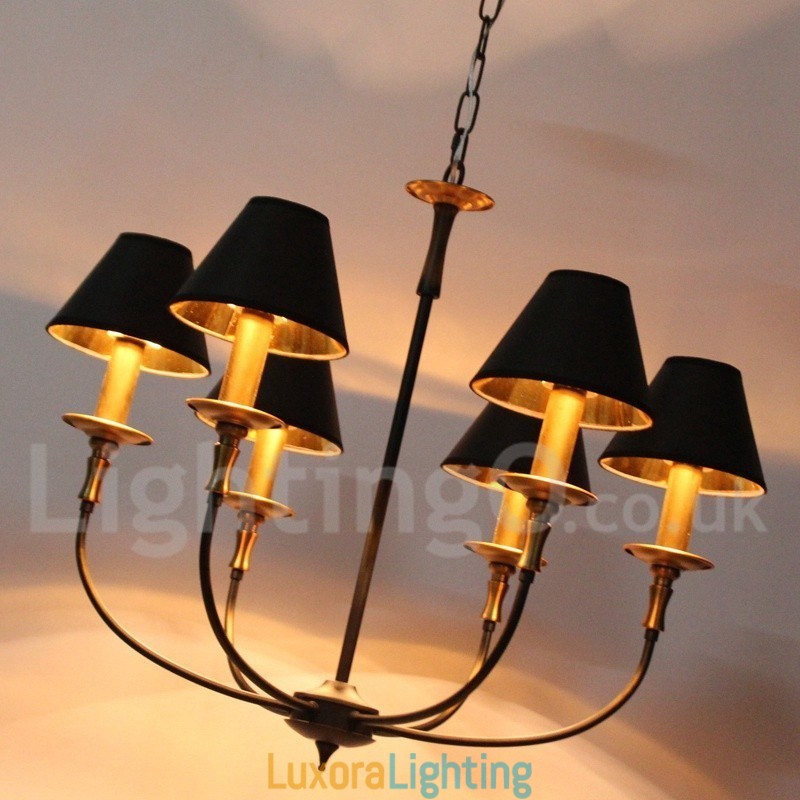 Designer Touch Decorative 6 Light Rustic Retro Contemporary Candle Style Chandelier