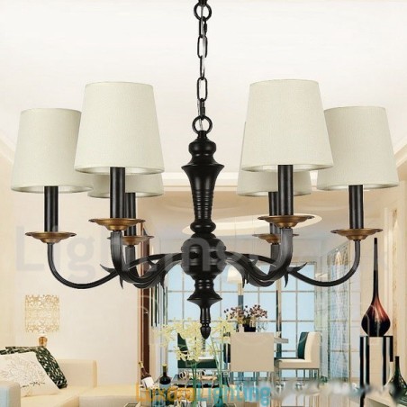 Designer Touch Decorative 6 Light Rustic Retro Candle Style Chandelier