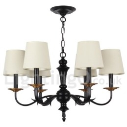 Designer Touch Decorative 6 Light Rustic Retro Candle Style Chandelier