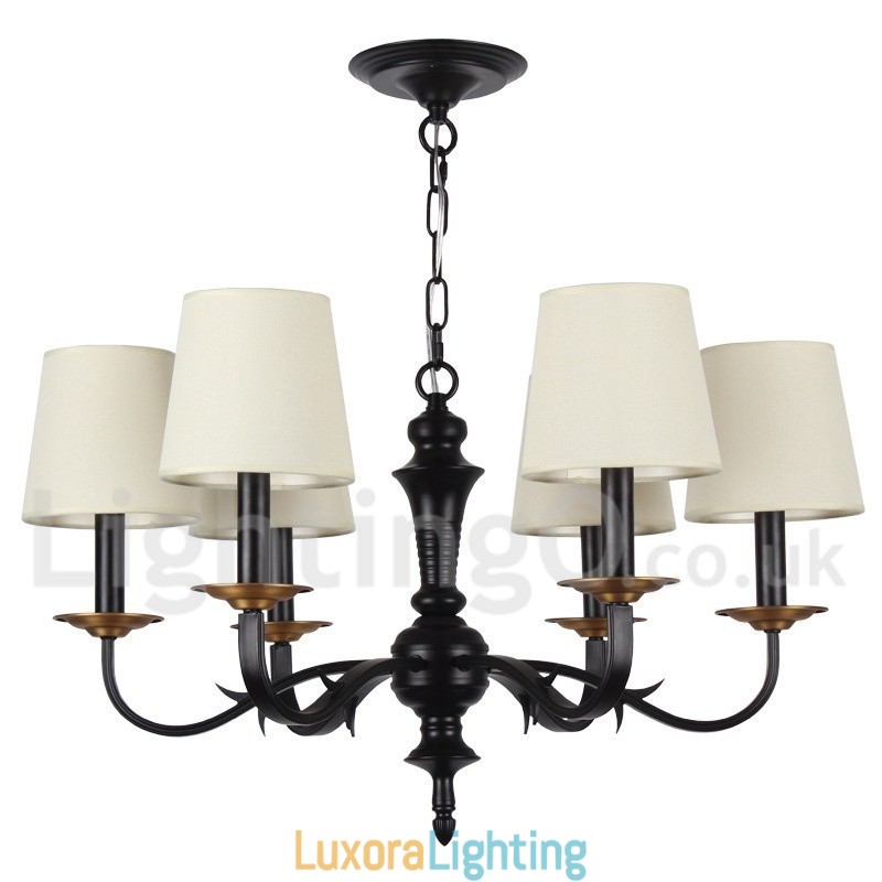 Designer Touch Decorative 6 Light Rustic Retro Candle Style Chandelier