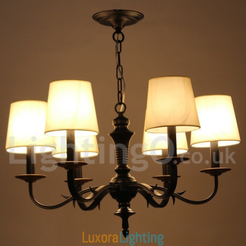 Designer Touch Decorative 6 Light Rustic Retro Candle Style Chandelier