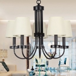 Designer Touch Decorative 5 Light Retro Contemporary Black Candle Style Chandelier