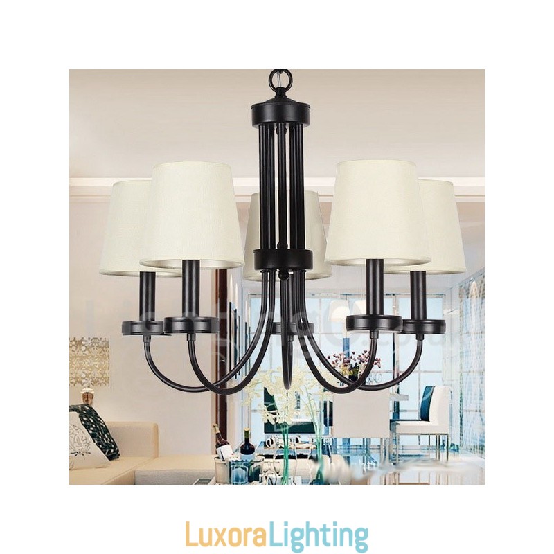 Designer Touch Decorative 5 Light Retro Contemporary Black Candle Style Chandelier