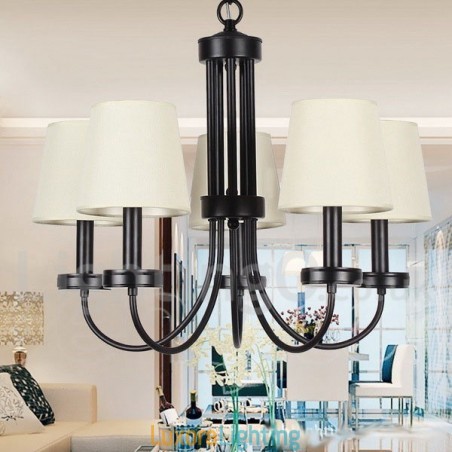 Designer Touch Decorative 5 Light Retro Contemporary Black Candle Style Chandelier