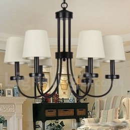 Designer Touch Decorative 6 Light Retro Contemporary Black Candle Style Chandelier