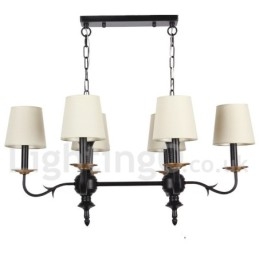Designer Touch Decorative 6 Light Rustic Retro Black Candle Style Chandelier