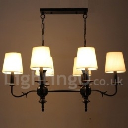 Designer Touch Decorative 6 Light Rustic Retro Black Candle Style Chandelier
