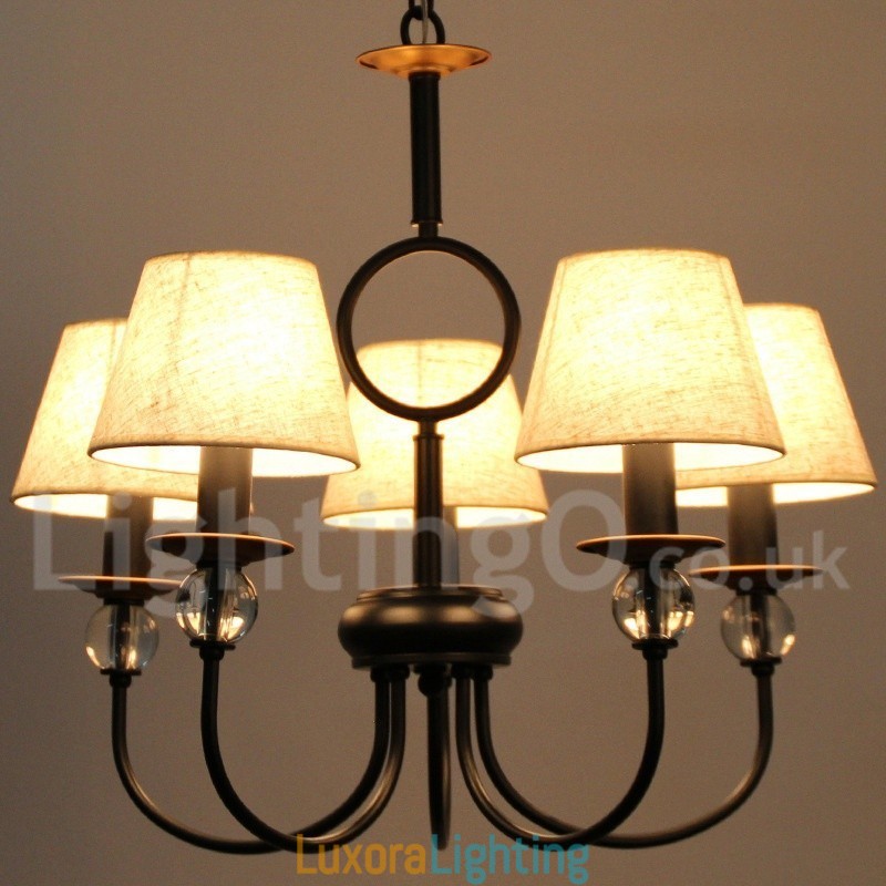 Designer Touch Decorative 5 Light Rustic Retro Black Mediterranean Style Contemporary Candle Style Chandelier