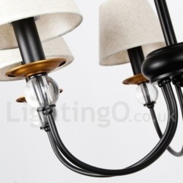 Designer Touch Decorative 5 Light Rustic Retro Black Mediterranean Style Contemporary Candle Style Chandelier