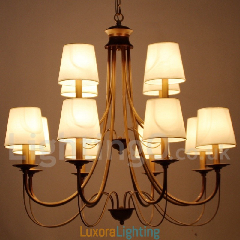 Designer Touch Decorative 12 Light Rustic Mediterranean Style Modern Contemporary Candle Style Chandelier