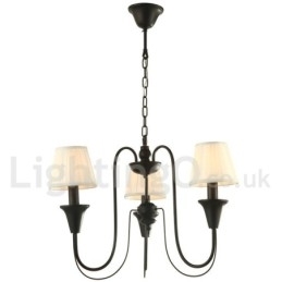 Designer Touch Decorative 3 Light Black Retro Candle Style Chandelier