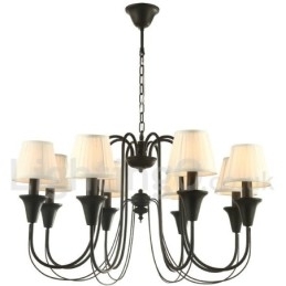 Designer Touch Decorative 8 Light Black Retro Candle Style Chandelier