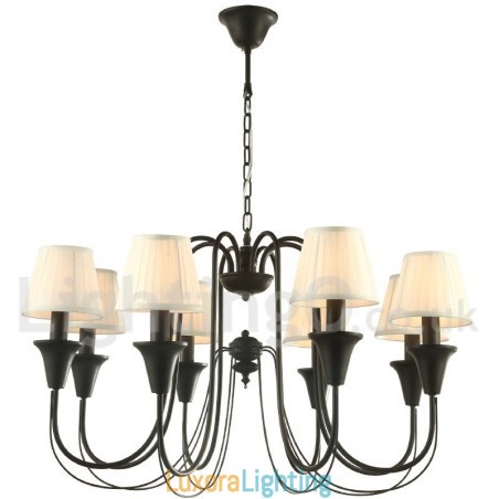 Designer Touch Decorative 8 Light Black Retro Candle Style Chandelier