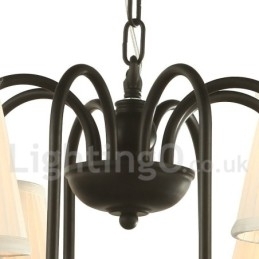 Designer Touch Decorative 8 Light Black Retro Candle Style Chandelier