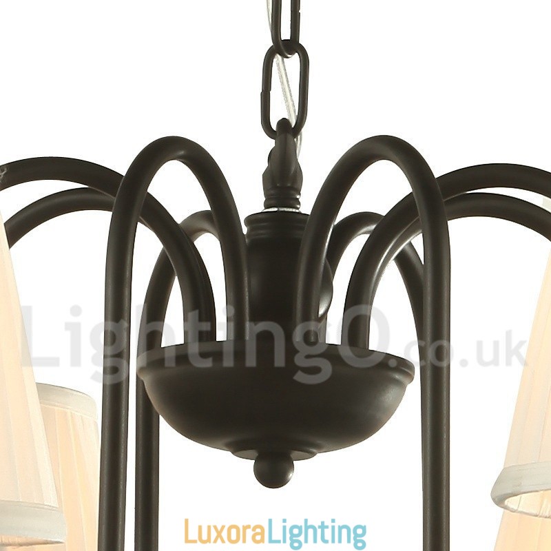 Designer Touch Decorative 8 Light Black Retro Candle Style Chandelier