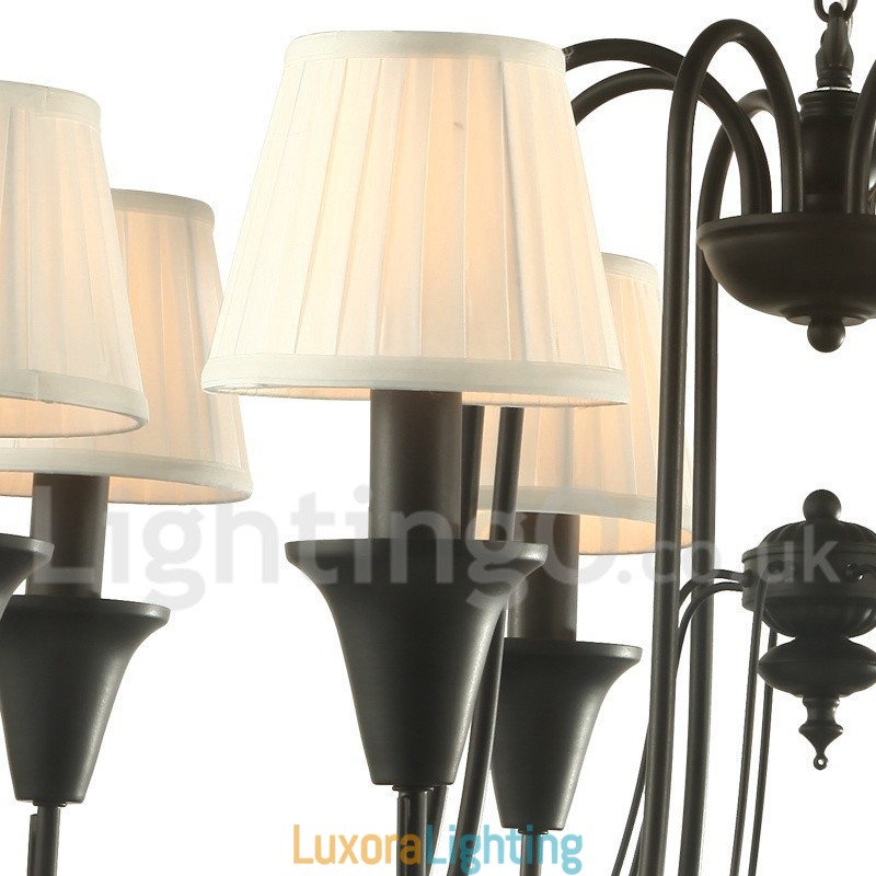 Designer Touch Decorative 8 Light Black Retro Candle Style Chandelier